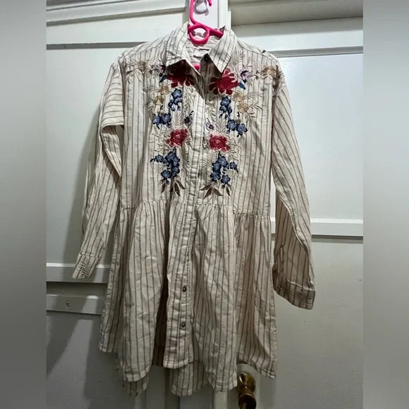 Johnny Was workshop long sleeve embroidered tunic dress top size XS - Picture 6 of 15